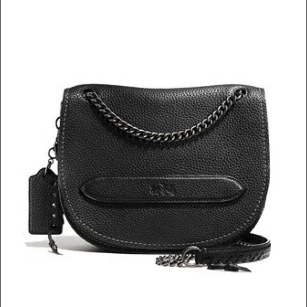 Pebbled‎ Leather Crossbody, Black